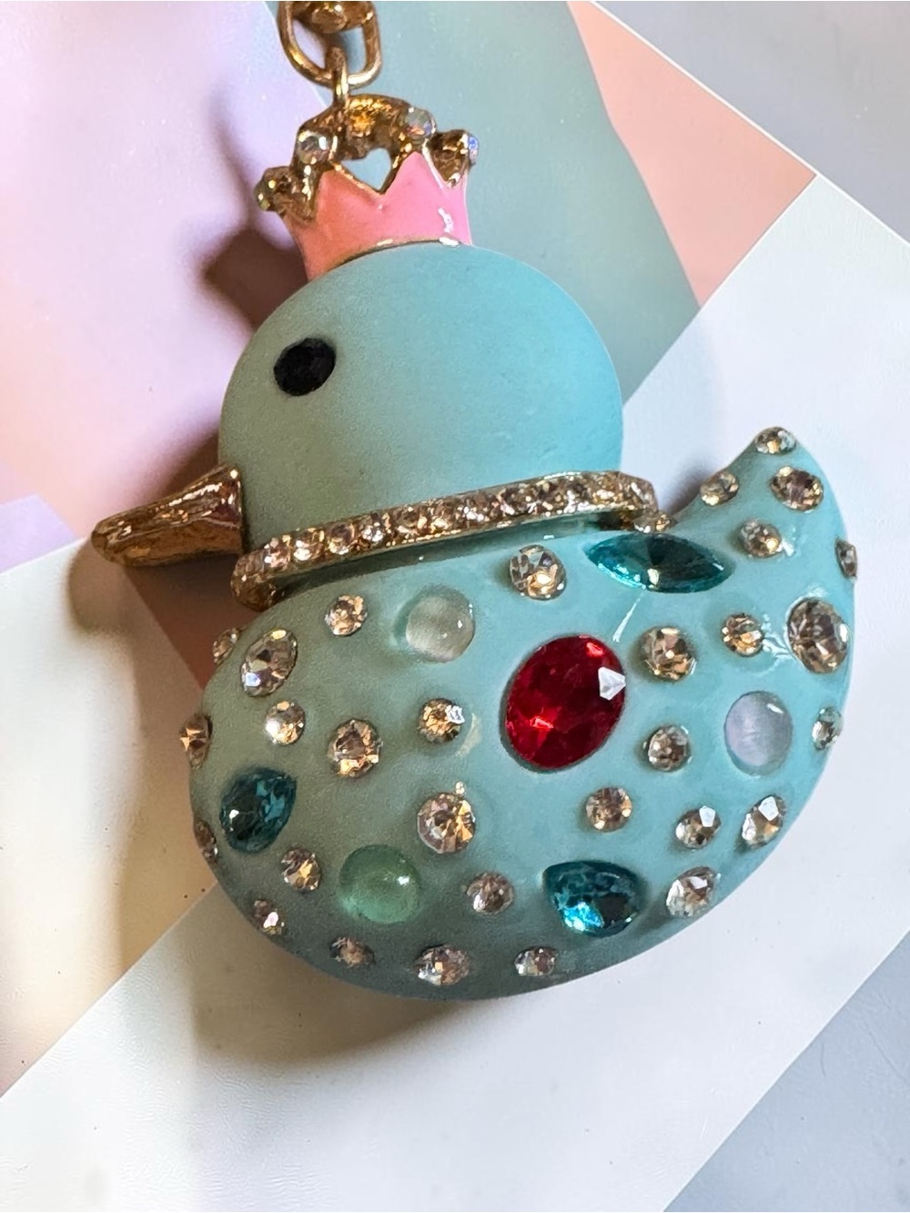 Blue Jeweled Princess Duck Keychain NWT - Picture 2 of 2